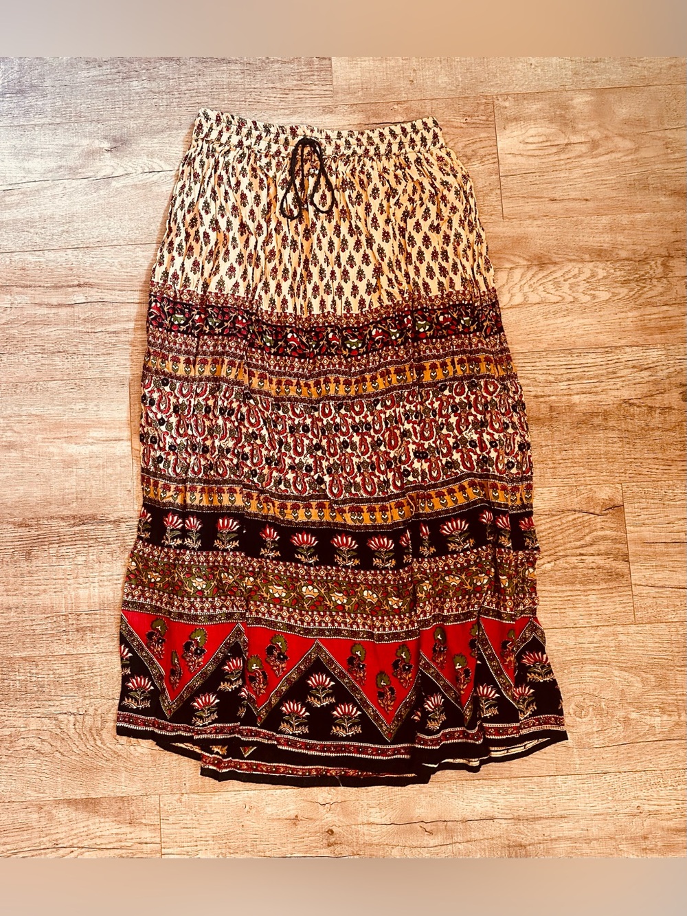 Women’s Boho Hippie Rayon Maxi Skirt OS EUC!